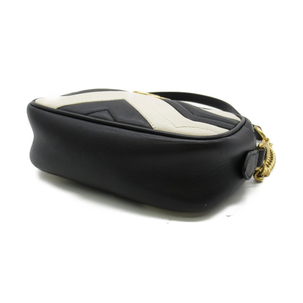 GUCCI Shoulder Bag Black White leather 448065 - Picture 4 of 9